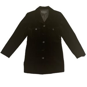 XOXO OUTERWEAR WOMEN VELVET BUTTON JACKET S